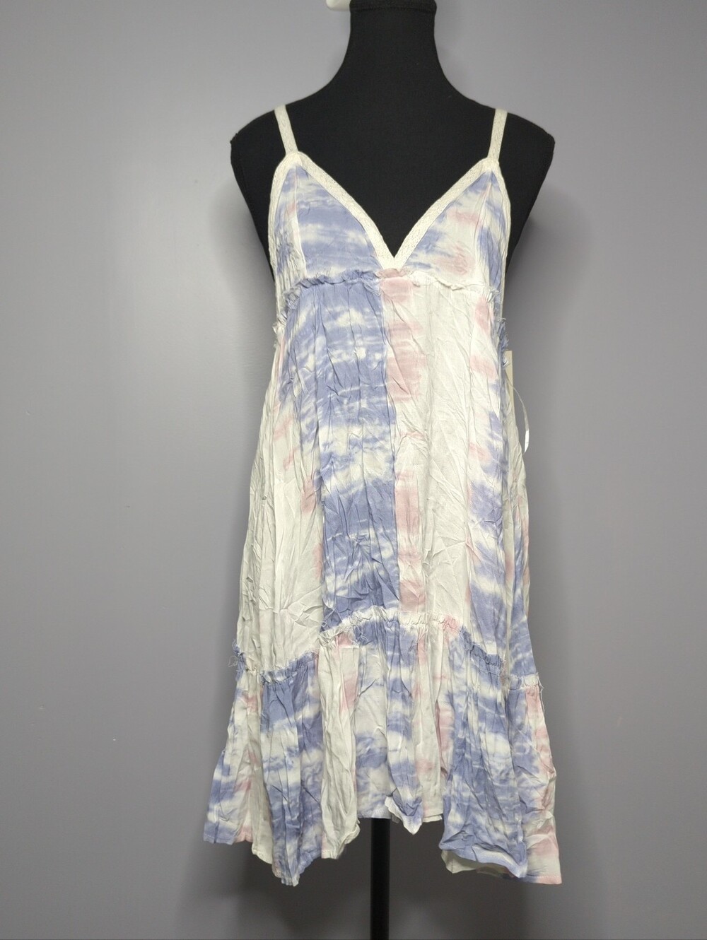 NWT Ocean Drive Pastel Tie-Dye Babydoll Dress Medium Flaw